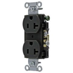 HUBW CR20BLK DPLX RCPT-20A125V